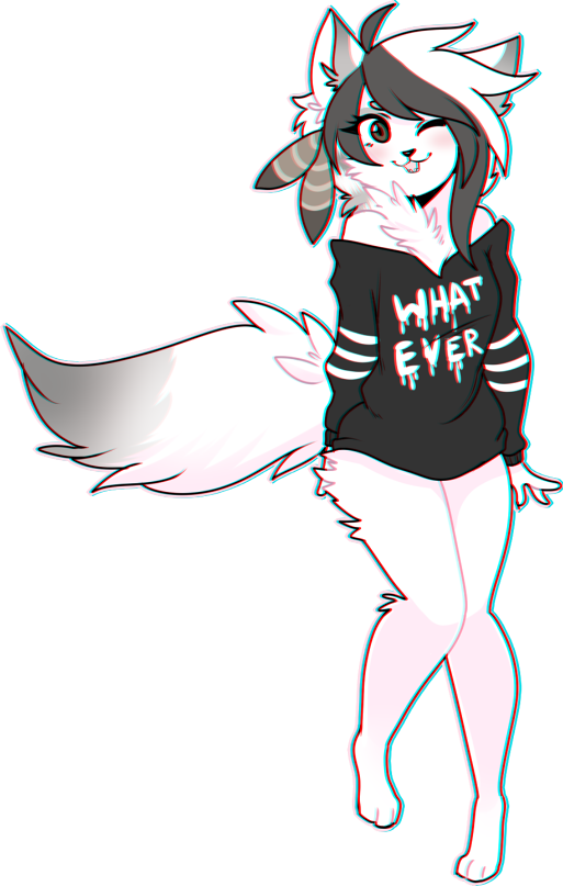 alpha_channel andogg anthro canine clothed clothing female fur hair mammal simple_background smile solo standing tongue tongue_out transparent_background