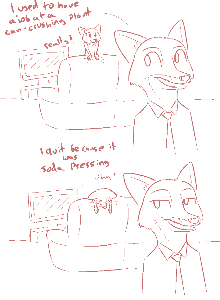 2017 anthro canine clothed clothing comic dialogue disney duo english_text female fox humor mammal monochrome nick_wilde open_mouth pun red_and_white simple_background sofa television text tggeko white_background young zootopia