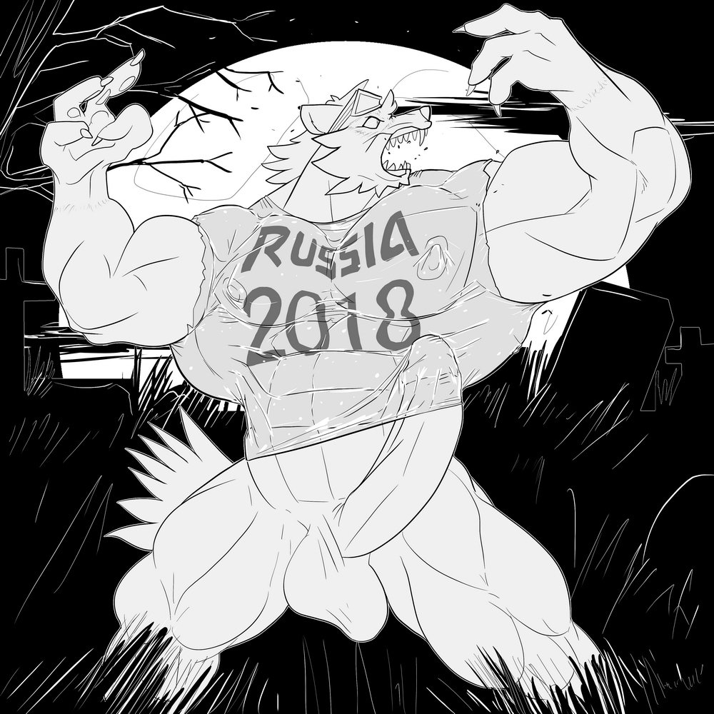 2016 4_fingers abs anthro balls biceps big_balls big_biceps black_and_white canine cheek_tuft claws clothed clothing danandnite detailed_background digital_drawing_(artwork) digital_media_(artwork) english_text erection eyewear fluffy fluffy_tail front_view fur goggles grass graveyard head_tuft huge_balls huge_muscles humanoid_penis male mammal manly monochrome moon muscular muscular_male night nipples outside pecs penis portrait serratus sharp_teeth shirt snout solo standing teeth text three-quarter_portrait tombstone toony tuft were werewolf wolf zabivaka