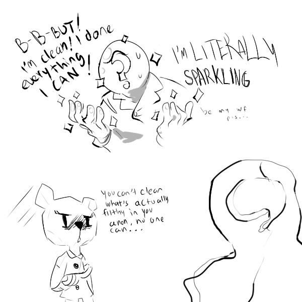 anon anthro bear black_and_white cartoon_network dialogue english_text female human humor male mammal monochrome paper sparkles teri_(tawog) terrible_the_drawfag text the_amazing_world_of_gumball
