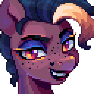 animated bea_(oc) blinking equid equine eyeshadow fan_character female freckles hasbro hikkage licking licking_lips lipstick low_res makeup mammal my_little_pony portrait pupils purple_eyeshadow red_eyes slit_pupils sparkles tongue tongue_out