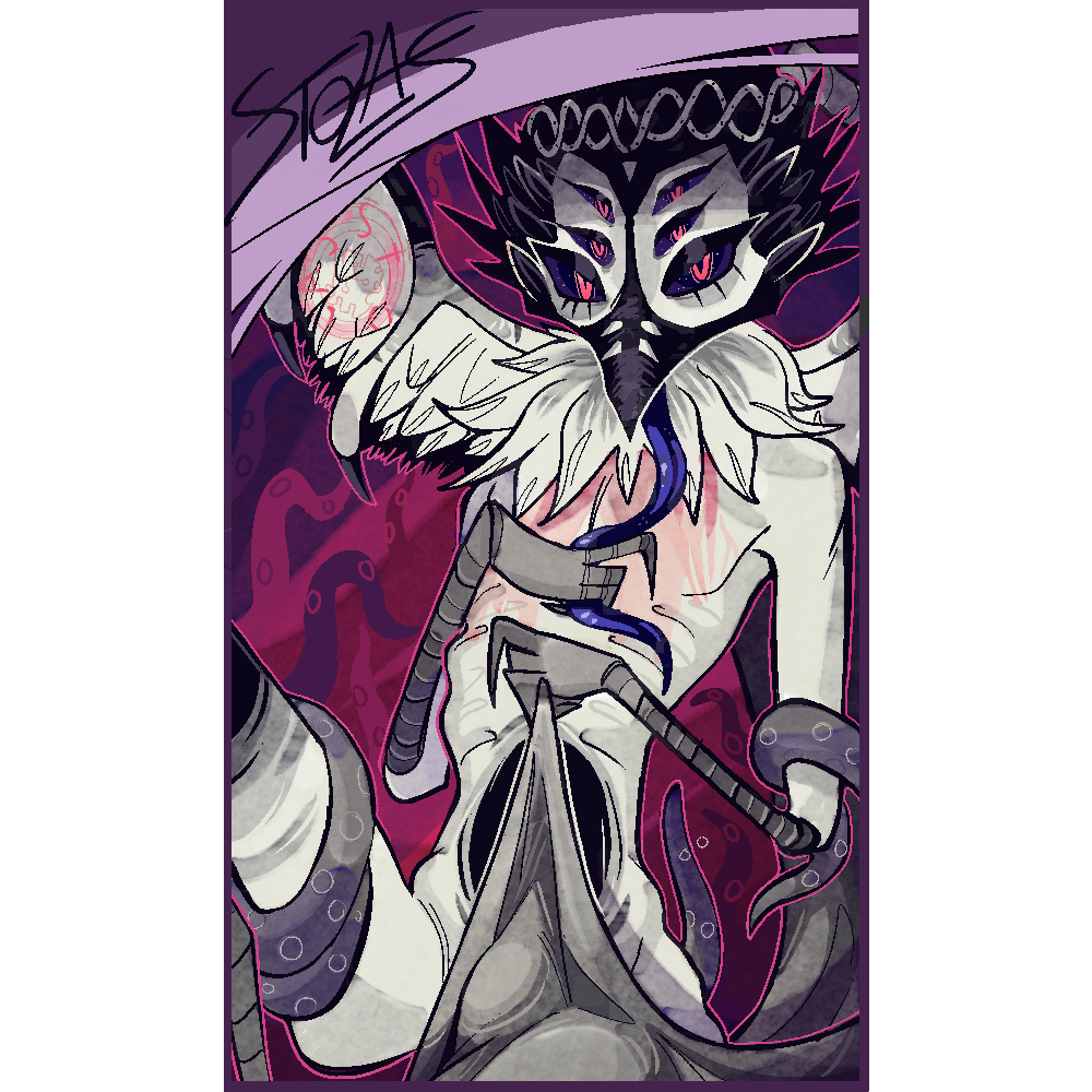 anthro avian bird demon loopsdaloop male owl solo stolas_(goetia) voices_of_the_void