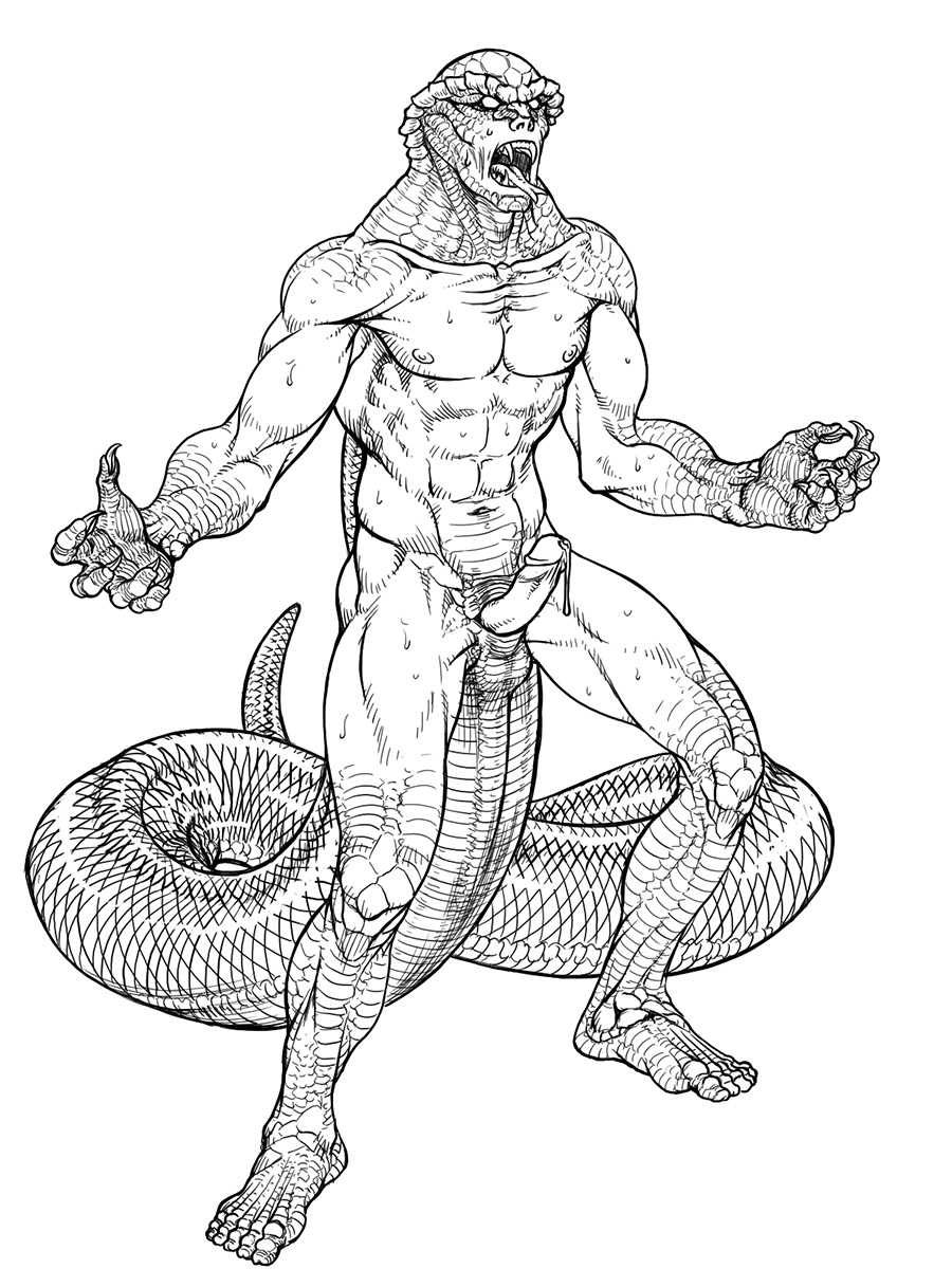cidius fangs human male mammal penis reptile scales scalie simple_background slit snake thick_tail tongue tongue_out transformation