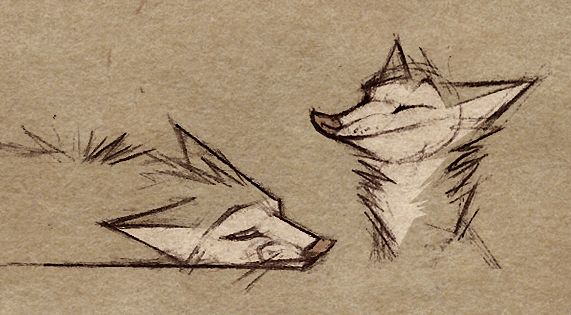 2016 abstract ambiguous_gender canine eyes_closed feral fox happy lying mammal on_front sketch skia