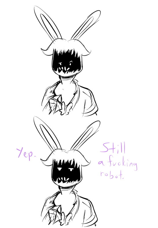 2015 animatronic anthro bow_tie dialogue english_text five_nights_at_freddy's inkyfrog lagomorph machine male mammal rabbit restricted_palette robot simple_background solo text video_games white_background withered_bonnie_(fnaf)