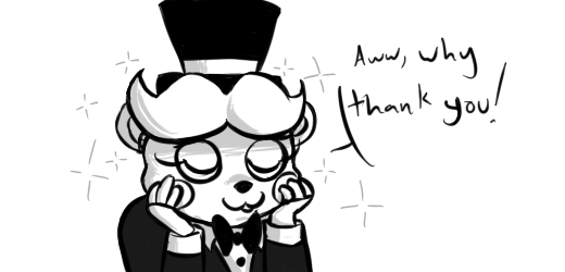 2015 :3 animatronic anthro bear black_and_white bow_tie dialogue english_text eyes_closed five_nights_at_freddy's five_nights_at_freddy's_2 hat inkyfrog machine male mammal monochrome reaction_image robot simple_background smile solo sparkle text top_hat toy_freddy_(fnaf) video_games white_background