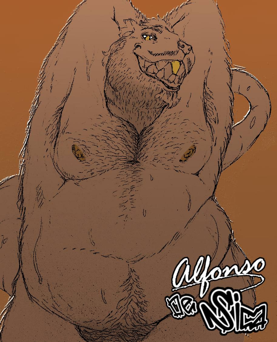 alfonso_de_sica anthro armpit_hair bodily_fluids body_hair chain chest_hair facial_hair fracphoria_the_mystic goatee gold_(metal) gold_tooth hairy happy_trail love_handles male mammal murid murine mustache portrait pubes rat rodent slightly_chubby solo sweat text
