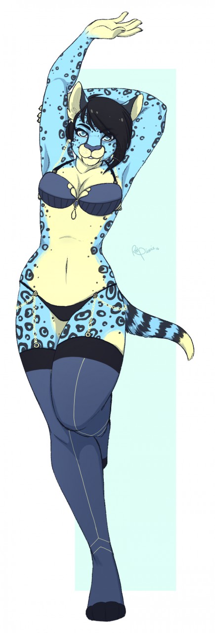 anthro clothing feline female looking_at_viewer mammal overweight redpixie smile solo standing thick_thighs underwear