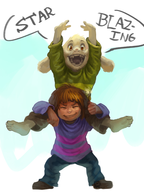 boss_monster caprine child duo english_text fur goat human long_ears mammal protagonist_(undertale) simple_background sinto619 stripes text undertale video_games white_fur young