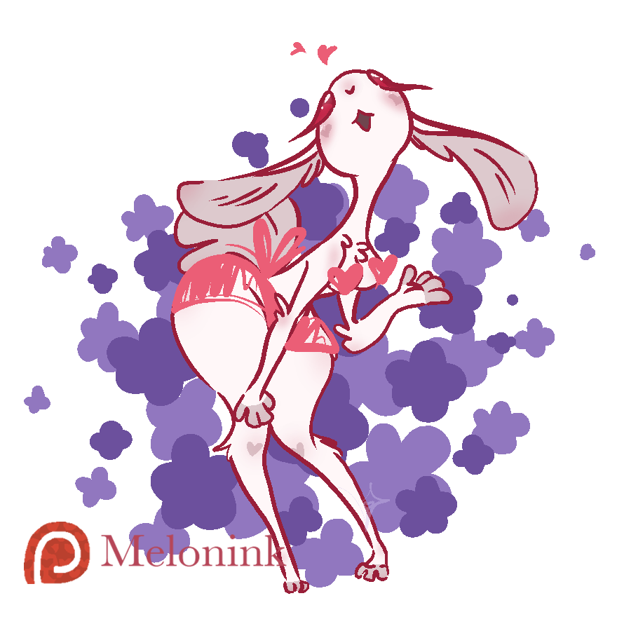 &lt;3 albino alpha_channel anthro blush bow breasts censored cottonbutt female fur invalid_tag lagomorph long_ears mammal melonpussy paws pink_theme pose rabbit red_eyes simple_background standing tall transparent_background white_fur wide_hips