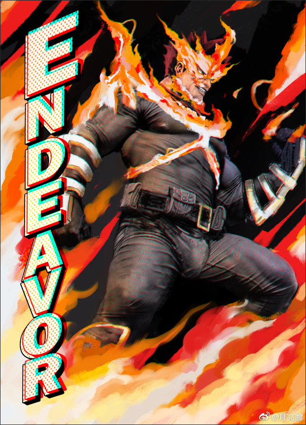 1boy bara belt blue_bodysuit blue_eyes bodysuit boku_no_hero_academia bulge character_name covered_nipples cowboy_shot endeavor_(boku_no_hero_academia) fiery_hair fire from_below frown large_pectorals looking_ahead male_focus mature_male muscular muscular_male pectorals profile pyrokinesis realistic short_hair solo spiked_hair strongman_waist superhero_costume thick_thighs thighs tsurime yueliang_lian_(1570050215)