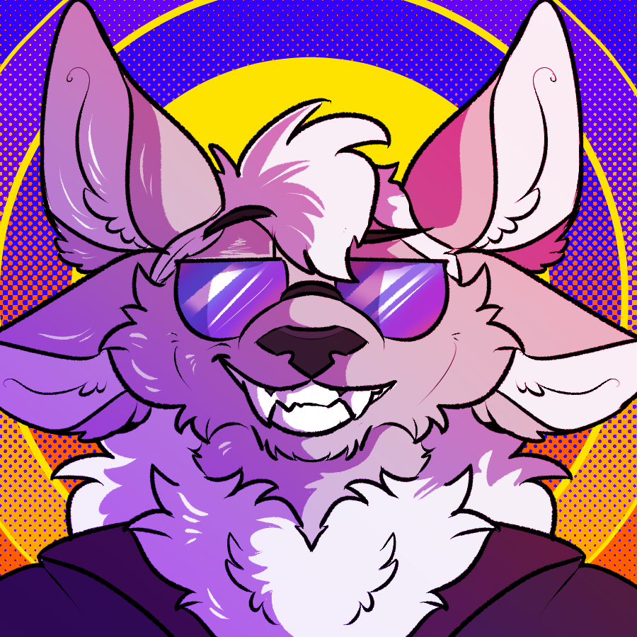 80's_theme ears eyewear fluffy icon mercury_(haloren) shadekin smile stupidshepherd sunglasses