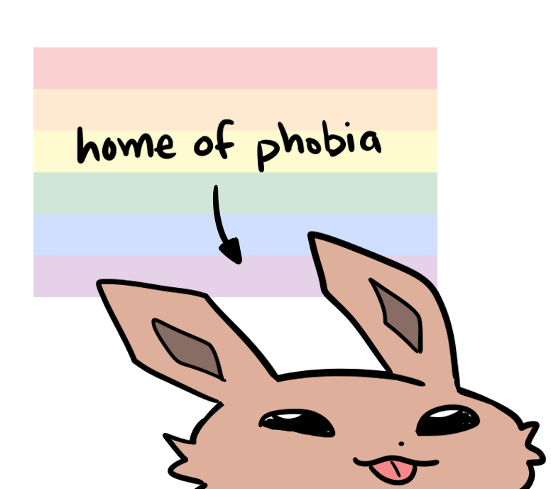 akibun anthro blep brown_body brown_fur eevee english_text fur generation_1_pokemon lgbt_pride male meme nintendo pokemon pokemon_(species) pride_colors rainbow_flag rainbow_pride_flag rainbow_symbol simple_background solo text tongue tongue_out