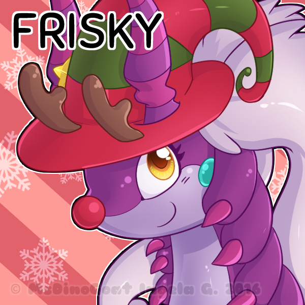 2016 digital_media_(artwork) dinogoat female frisky goodra hat hybrid nintendo pok&eacute;mon scolipede simple_background smile solo video_games watermark yellow_eyes