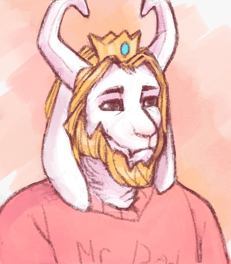 asgore_dreemurr beard boss_monster caprine crown facial_hair fur goat horn jackie-hinny long_ears mammal simple_background solo undertale video_games white_fur