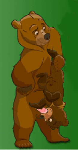 balls bear brother_bear chubby cub disney gay kenai koda male mammal oral overweight penis sex size_difference unknown_artist upside_down young
