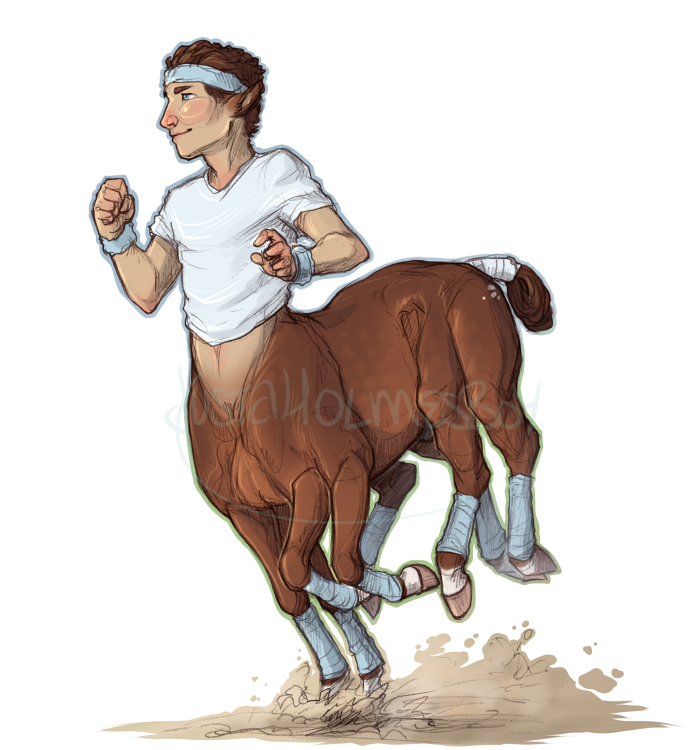 centaur clothing equine equine_taur gallop headband horse human james justaholmesboy male mammal multi_leg multi_limb pointy_ears running shirt taur wristband