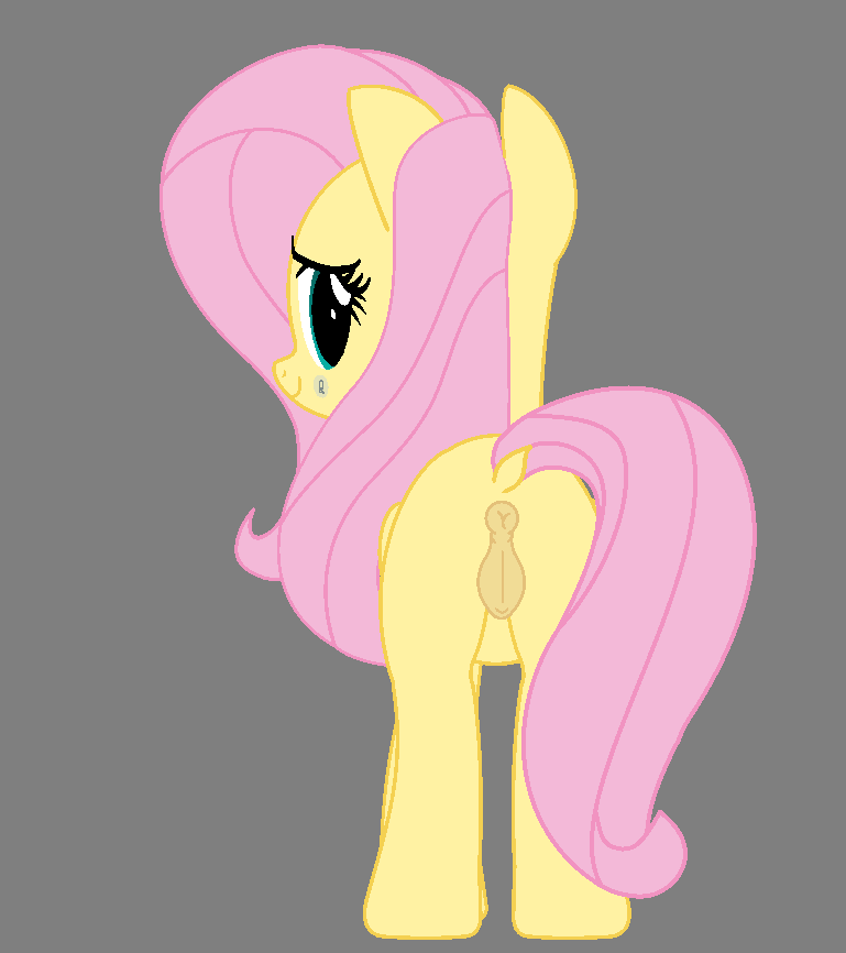 2017 alpha_channel animated anus blue_eyes clitoral_winking clitoris equine female feral fluttershy_(mlp) friendship_is_magic hair horse looking_at_viewer looking_back mammal my_little_pony pink_hair pony pussy simple_background solo tiarawhy transparent_background