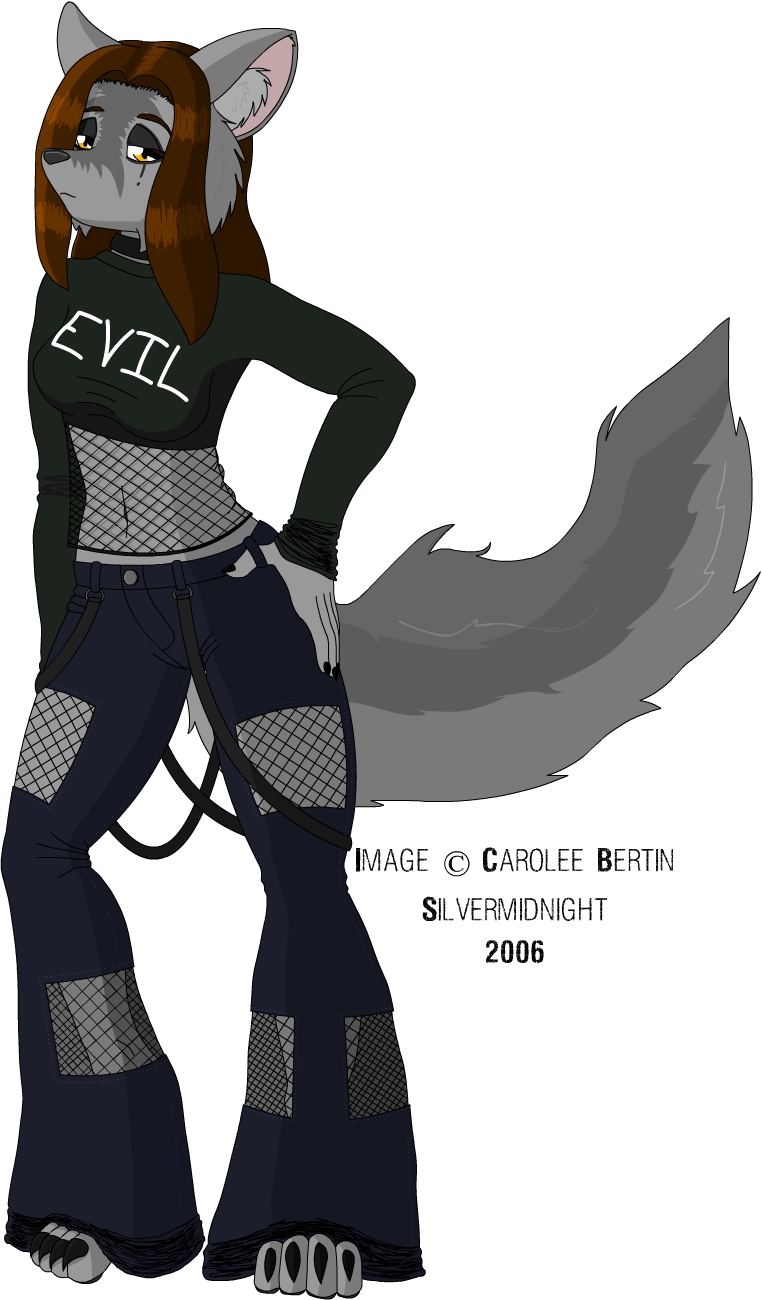 2006 canine female fishnet goth mammal net silvermidnight solo wolf