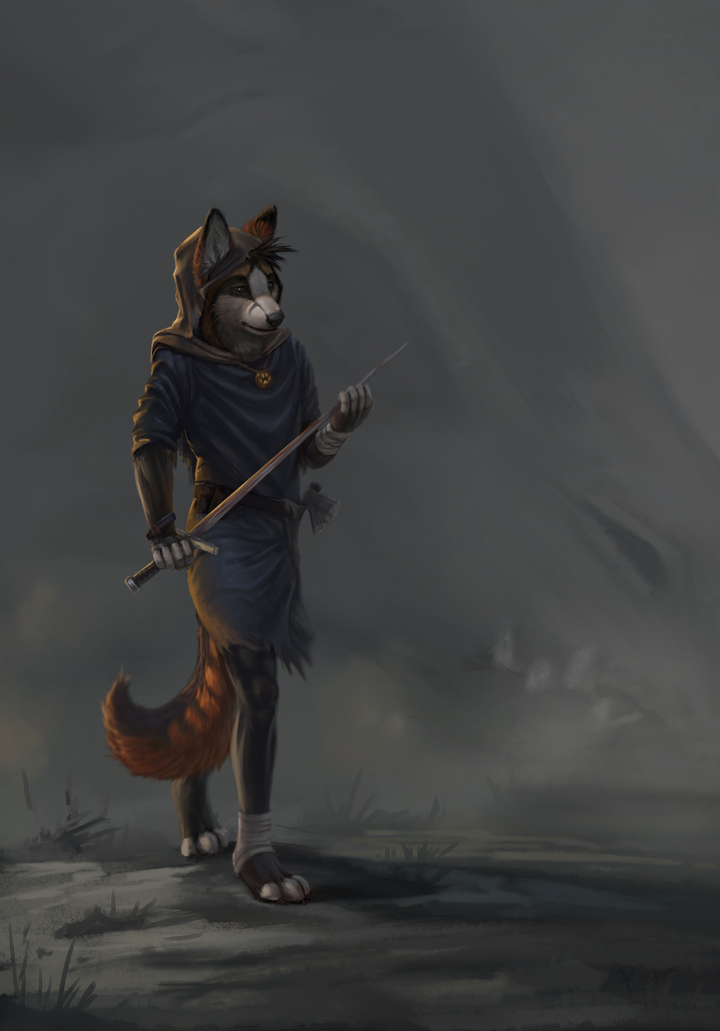 anthro canine fox goodwolf latex_(artist) mammal