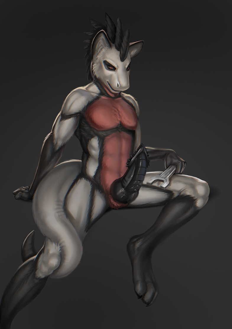 anthro canine dragon latex_(artist) male mammal