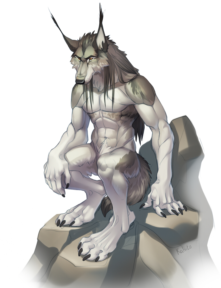 abs anthro biceps canine kahito_slydeft_(artist) male mammal muscular pecs simple_background solo video_games warcraft were werewolf worgen
