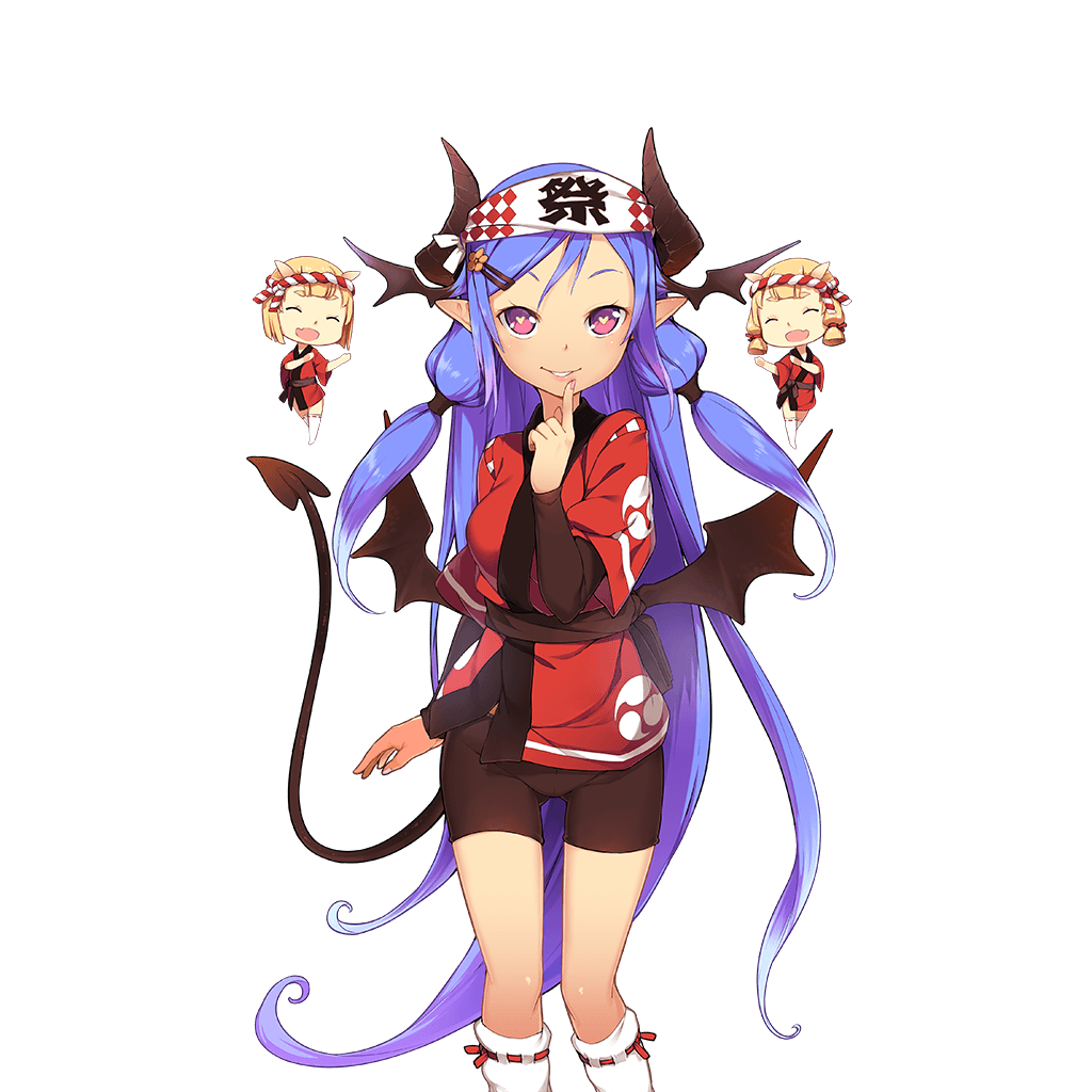 aoi_tsunami bike_shorts blonde_hair blue_hair charmy_(uchi_no_hime-sama) closed_eyes demon_girl demon_horns demon_tail demon_wings finger_to_mouth head_wings heart heart-shaped_pupils horns kneehighs long_hair long_sleeves looking_at_viewer miniskirt multiple_girls official_art open_mouth parted_lips pointy_ears red_eyes ribbon-trimmed_legwear ribbon_trim short_hair skirt smile symbol-shaped_pupils tail transparent_background uchi_no_hime-sama_ga_ichiban_kawaii very_long_hair white_legwear wings