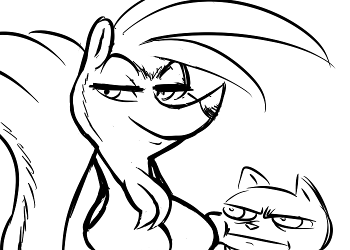 2017 anthro big_breasts black_and_white breasts chest_tuft clothed clothing crossgender disney duo fan_character female half-closed_eyes hugh_muskroura inkyfrog male mammal monochrome mustelid percy_vison polecat simple_background skunk smile tuft white_background zootopia