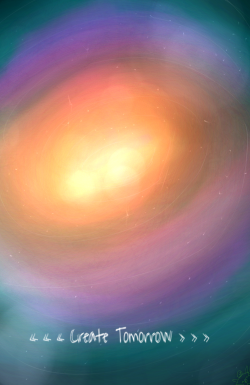 colorful create galaxy glowing inspire nebula neon shiny space sun