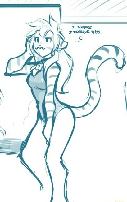anthro beach clothing collar crossgender facial_hair feline hair long_hair mammal mustache seaside swimsuit tiger tom_fischbach trace_legacy twokinds