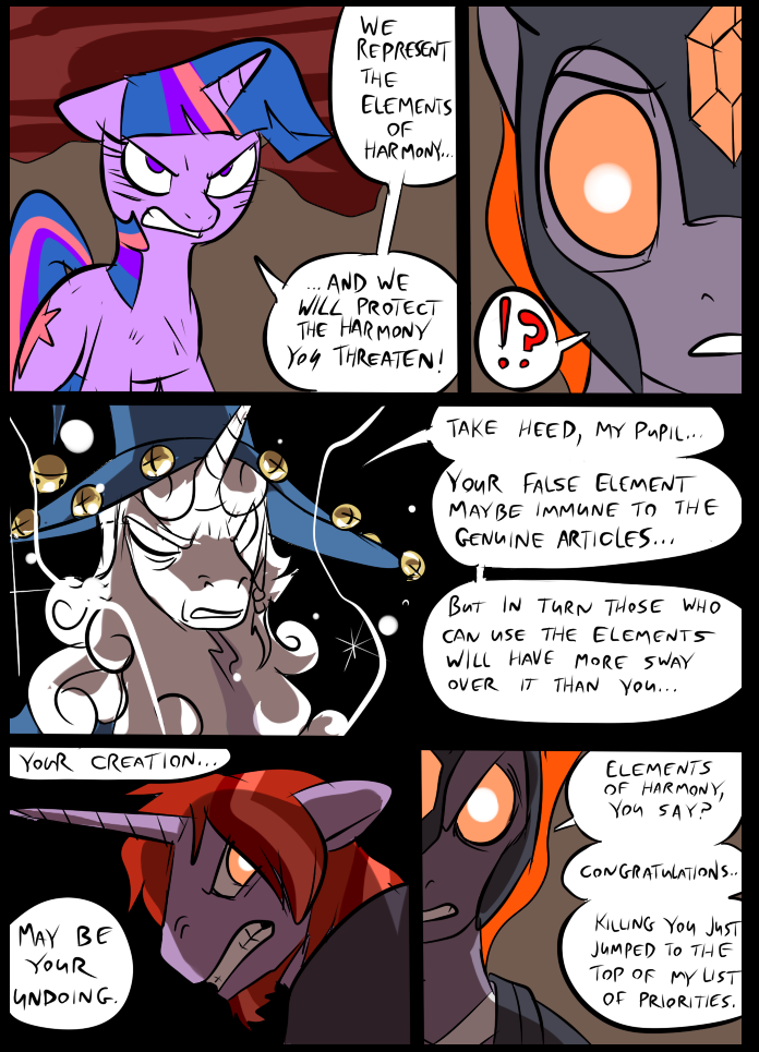 ?! angry bell comic crown cutie_mark equine feral friendship_is_magic gem group hair hat horn magic mammal metal_(artist) my_little_pony scratches starswirl_the_bearded_(mlp) twilight_sparkle_(mlp) unicorn