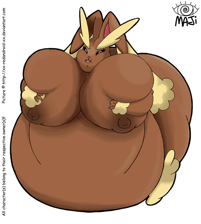 2012 alpha_channel anthro anthrofied belly big_belly big_breasts big_butt biped breasts brown_fur butt feet female fur hand_on_breast huge_breasts lagomorph looking_at_viewer lopunny mammal morbidly_obese nintendo nipples obese open_mouth overweight overweight_female pink_nose pok&eacute;mon pok&eacute;morph rabbit simple_background solo tongue transparent_background url video_games watermark xx-redandroid-xx
