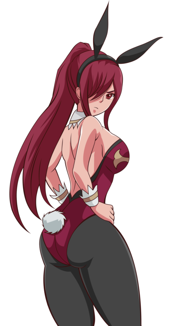 1girl admontanheiro backless_outfit bare_shoulders breasts draw ecchi erza_scarlet fairy_tail fanart large_breasts long_hair red_eyes red_hair solo