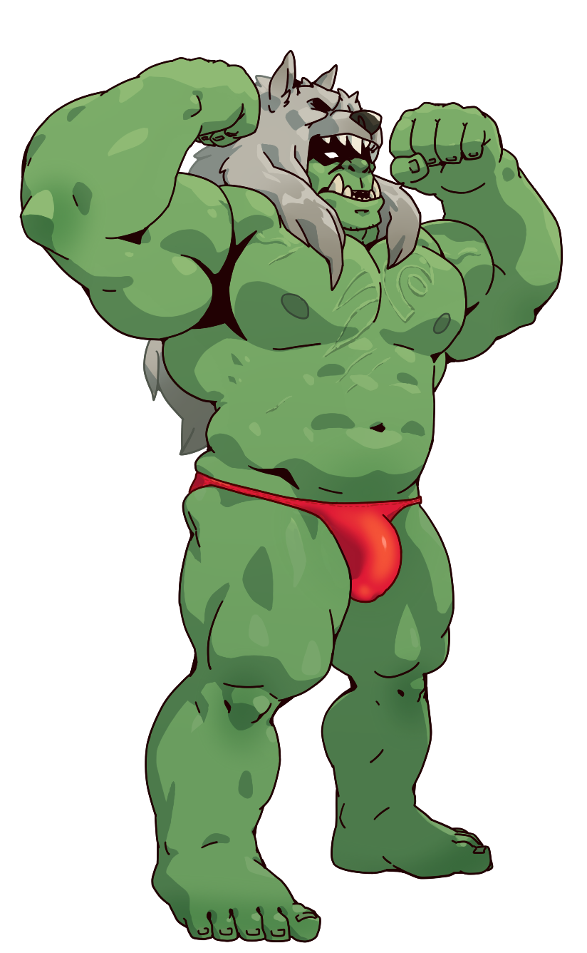 2017 5_toes armpits bulge clothing flexing headdress humanoid male muscular muscular_arms muscular_legs muscular_male nipples not_furry open_mouth orc pecs rehgar_(warcraft) taoren thong toes tusks video_games warcraft wolfskin