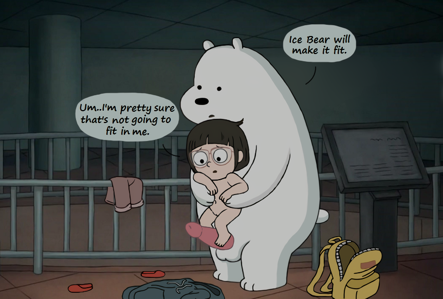 bear cartoon_network chloe_park clothing dr_porn english_text human ice_bear imminent_sex inside mammal museum polar_bear size_difference text we_bare_bears young