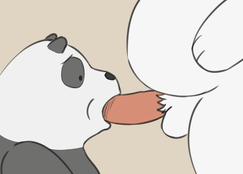2016 animated bear cartoon_network fellatio ice_bear mammal oral panda panda_(character) penis polar_bear sex simple_background slightly_chubby thevillager we_bare_bears
