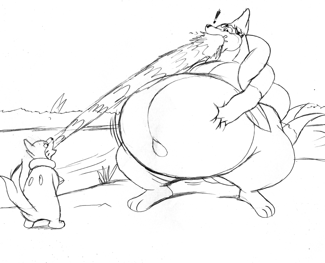 ! 2013 2_tails belly belly_expansion big_belly buizel cheek_bulge duo feet feral floatzel force_feeding forced fur hand_on_stomach inflation male mammal multi_tail mustelid nintendo otter pok&eacute;mon reagan700 shaking sketch standing sweat sweatdrop video_games water