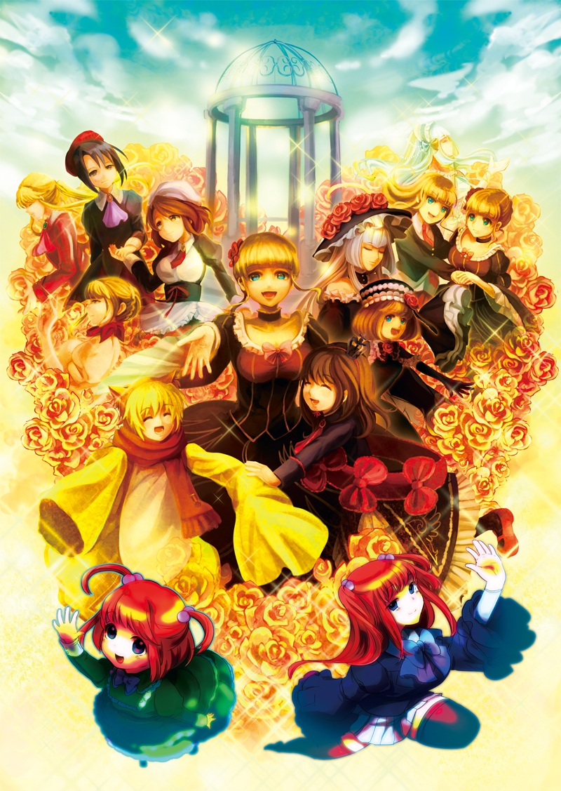 6+girls androgynous az_(shotatteiiyone) bad_id bad_pixiv_id beatrice beatrice_castiglioni clair_vaux_bernardus dual_persona eva_beatrice kanon_(umineko) looking_at_viewer maria_(umineko) multiple_boys multiple_girls multiple_persona sakutarou shannon smile time_paradox umineko_no_naku_koro_ni ushiromiya_ange ushiromiya_lion virgilia