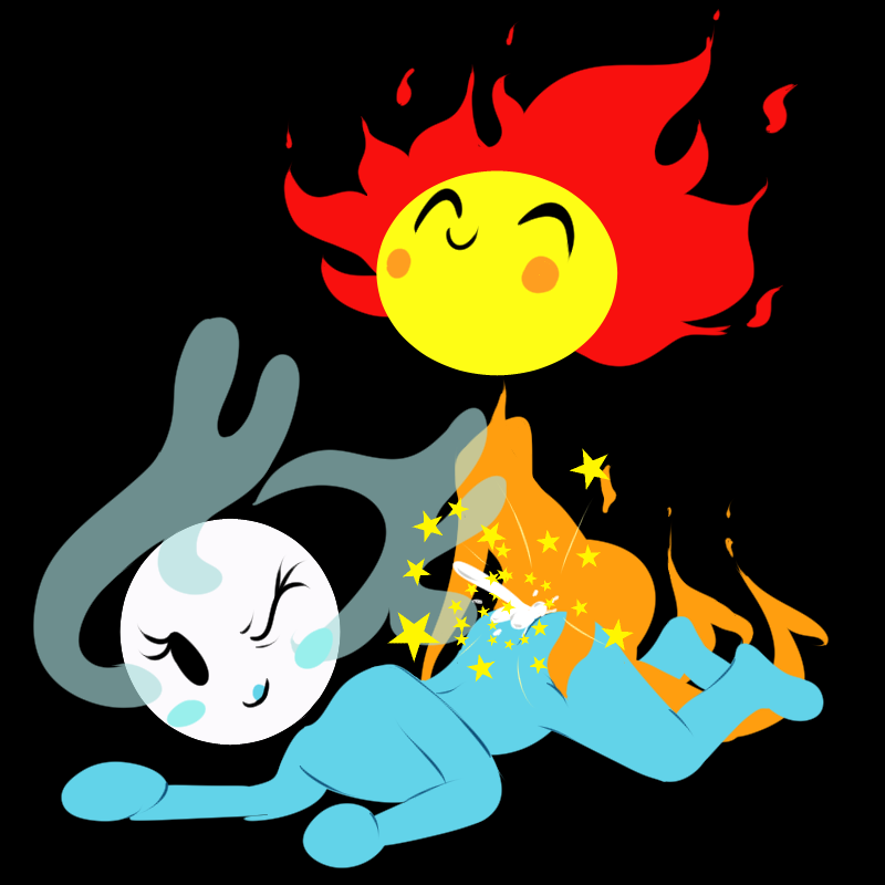 black_background bluejr blush_sticker cum cum_inside duo eyelashes eyes_closed female fire from_behind_position humanoid incest male male/female moon one_eye_closed penetration personification samurai_jack sex sibling simple_background smile star sun tongue tongue_out