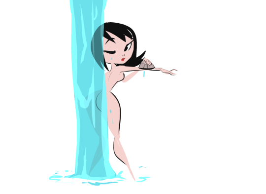 1girl ashi black_hair character_request samurai_jack solo tagme