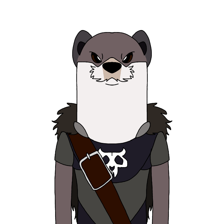 anthro armello clothing ivysaurite male mammal mustelid otter simple_background solo sylas_(armello)