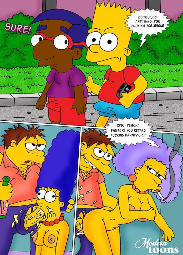 barney_gumble bart_simpson marge_simpson milhouse_van_houten modern_toons selma_bouvier the_simpsons