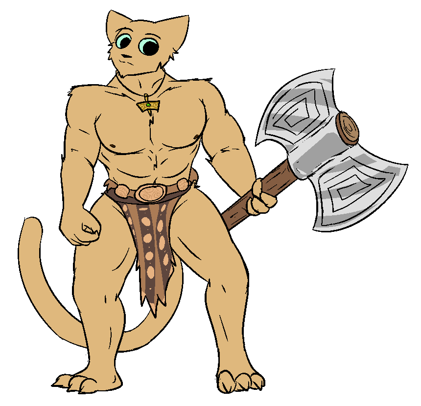2021 3_toes 4_fingers abs amulet amulet_of_talos anthro areola arm_tuft axe barazoku barbarian battle_axe beard bethesda_softworks biceps big_pupils biped black_eyebrows black_nose black_pupils bottomwear brown_areola brown_arms brown_beard brown_body brown_bottomwear brown_clothing brown_ears brown_face brown_facial_hair brown_fingers brown_fur brown_loincloth brown_nipples brown_tail brown_toes brown_tuft cheek_tuft claws clothed clothed_anthro clothed_male clothing collarbone colored dark_areola dark_bottomwear dark_clothing dark_loincloth dark_nipples dark_pupils digital_drawing_(artwork) digital_media_(artwork) domestic_cat elbow_tuft eyebrows facial_hair facial_tuft fan_character feet felid feline felis finger_claws fingers fur green_sclera holding_axe holding_battle_axe holding_melee_weapon holding_object holding_weapon humanoid_feet humanoid_hands jewelry khajiit light_body light_bottomwear light_clothing light_fur loincloth loincloth_only long_tail looking_at_viewer male male_anthro mammal manly melee_weapon monotone_areola monotone_arms monotone_beard monotone_body monotone_ears monotone_eyebrows monotone_face monotone_fingers monotone_fur monotone_legs monotone_nipples monotone_toes mouth_closed multicolored_bottomwear multicolored_clothing multicolored_loincloth muscular muscular_anthro muscular_male necklace nipples pecs plantigrade prequel_adventure prick_ears pupils quads raised_eyebrows short_beard shoulder_tuft sicklr simple_background small_nose solo standing tail the_elder_scrolls thin_eyebrows toe_claws toes tribal tuft weapon webcomic white_background