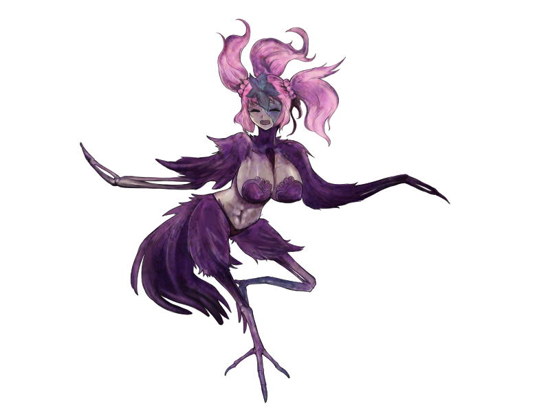 1girl bird_legs bird_tail bmp-to-png_conversion breasts closed_eyes exposed_bone feathers harpy large_breasts mon-musu_quest! monster_girl non-web_source open_mouth panties pink_hair plucked_feathers purple_feathers red_panties refletsia_(mon-musu_quest!) solo stitches tail transparent_background tri_tails un_do underwear zombie