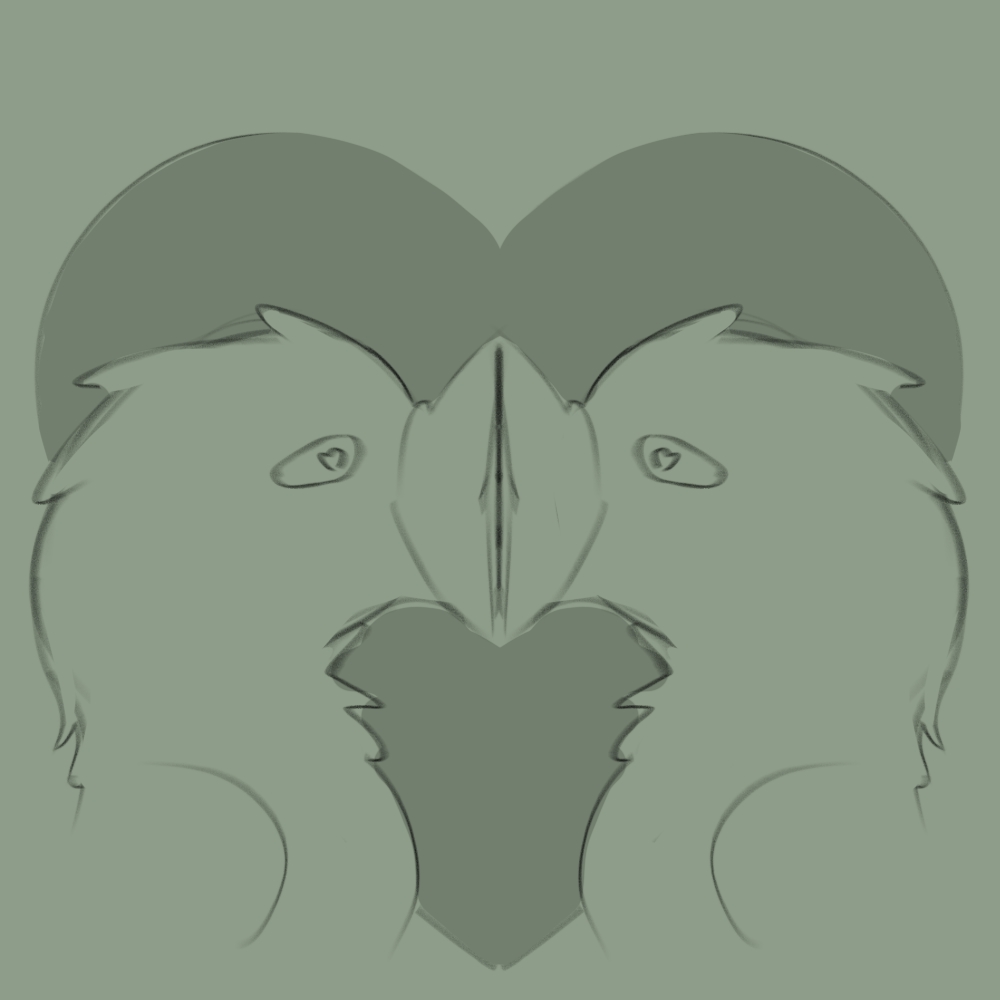 &lt;3_eyes anthro avian awoope beak bird duo heart_symbol kissing love meme sketch