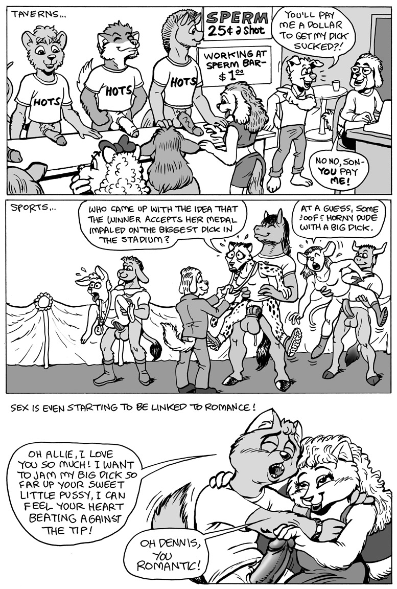 anthro balls big_penis black_and_white bottomless bovine canine clothed clothing comic dog donkey english_text equine erection eyes_closed female hair half-closed_eyes horse karno lagomorph male male/female mammal monochrome mouse open_mouth penetration penis pussy rabbit rodent speech_bubble teeth text vaginal vaginal_penetration