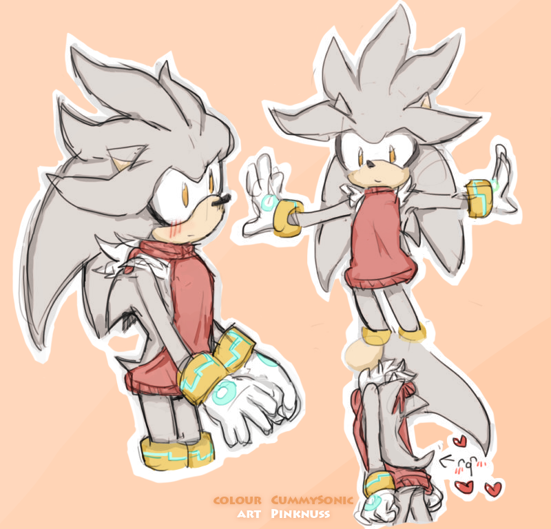 2017 anthro armpits big_eyes big_head clothed clothing cummysonic gloves hedgehog male mammal pinknuss silver_the_hedgehog simple_background sonic_(series) sweater toony virgin_killer_sweater