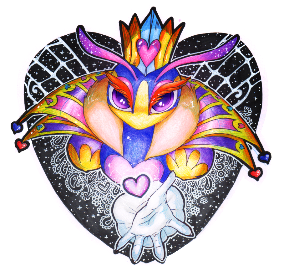 &lt;3 alpha_channel arthropod bee crown feather_boa floating_hands half-closed_eyes halgalaz insect insect_wings kirby_(series) nintendo purple_eyes queen_sectonia starscape video_games wings