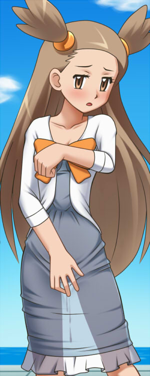 awa gym_leader jasmine long_hair mikan_(pokemon) nintendo pokemon ribbon see-through skirt
