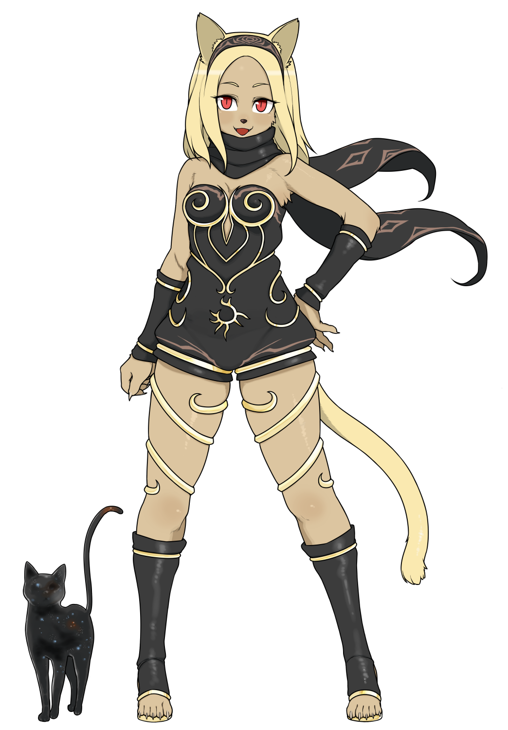 anthro breasts cat feline female gravity_rush looking_at_viewer mammal okunin solo